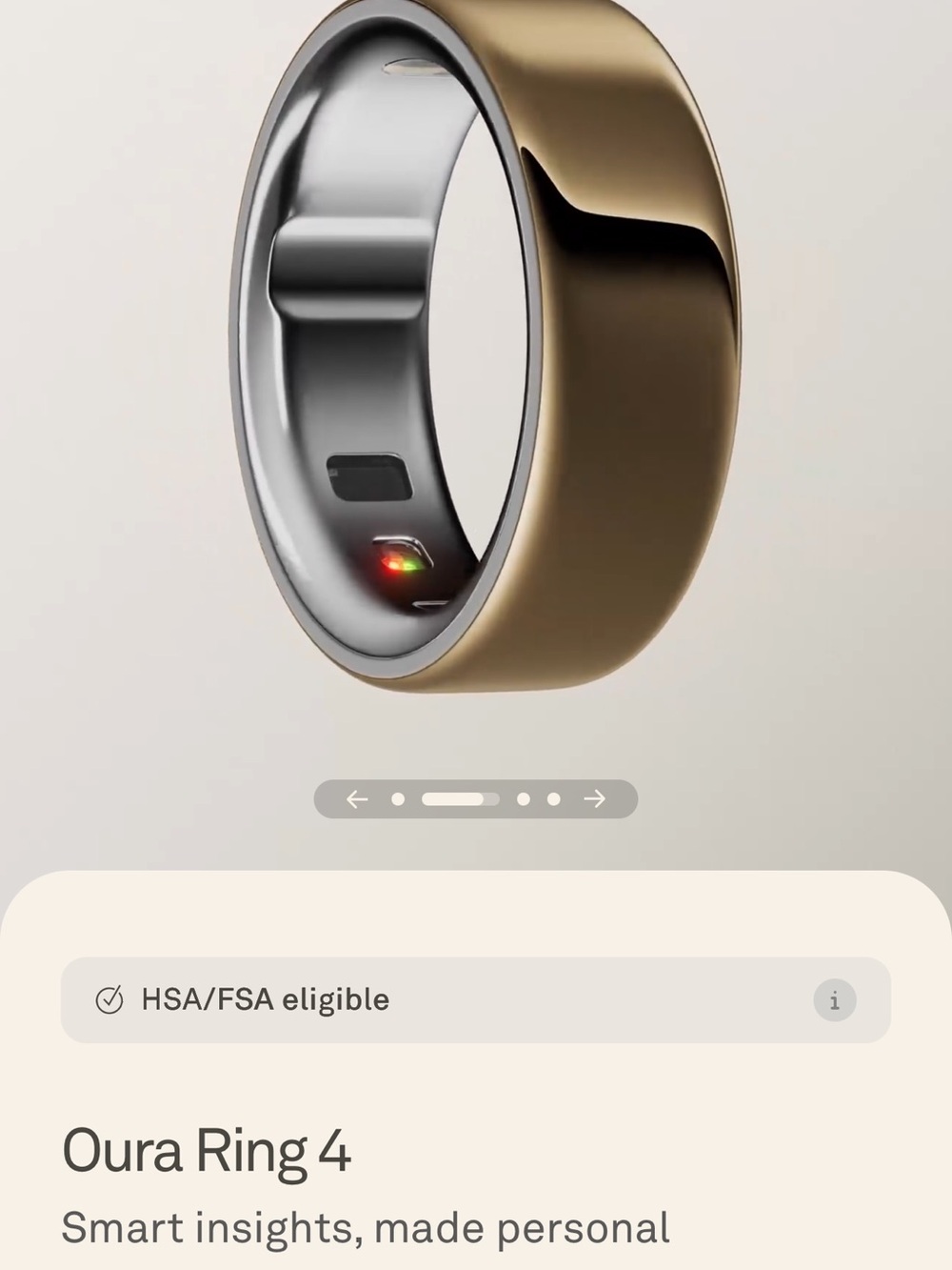 Oura Ring 4 in Gold - Size 8